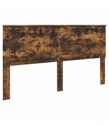 vidaXL Bed Frame Smoked Oak 180 x 200 cm Solid Pine Wood