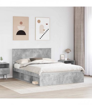 vidaXL Bed Frame Concerte Grey 150 x 200 cm Solid Pine Wood