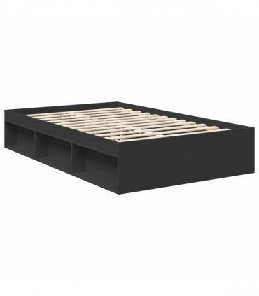vidaXL Bed Frame with Headboard Black 120 x 200 cm Solid Pine Wood
