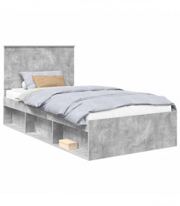 vidaXL Bed Frame Concerte Grey 100 x 200 cm Solid Pine Wood