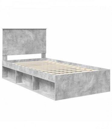 vidaXL Bed Frame Concerte Grey 100 x 200 cm Solid Pine Wood