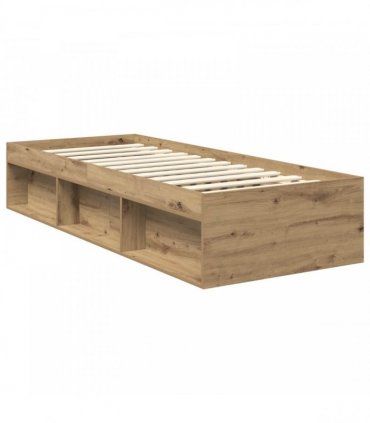 vidaXL Bed Frame Artisan Oak 75 x 190 cm Solid Pine Wood