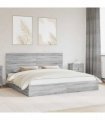 vidaXL Storage Bed Grey Sonoma 200 x 200 cm Engineered Wood