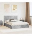 vidaXL Storage Bed Concrete Grey 150 x 200 cm Engineered Wood