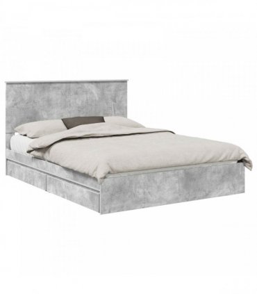 vidaXL Storage Bed Concrete Grey 150 x 200 cm Engineered Wood