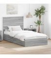 vidaXL Storage Bed Grey Sonoma 100 x 200 cm Engineered Wood