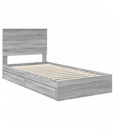 vidaXL Storage Bed Grey Sonoma 100 x 200 cm Engineered Wood