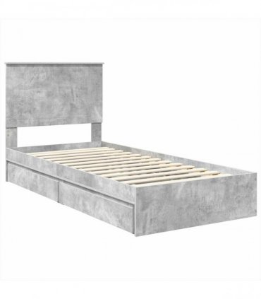 vidaXL Storage Bed Concrete Grey 90 x 190 cm Engineered Wood
