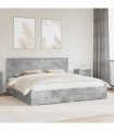 vidaXL Bed Frame Concrete Grey 200 x 200 cm Engineered Wood