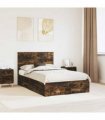 vidaXL Bed Frame with Drawer Smoked Oak 120 x 200 cm Engineered Wood