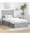 vidaXL Bed Frame Concrete Grey 100 x 200 cm Engineered Wood