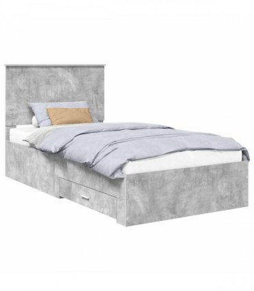 vidaXL Bed Frame Concrete Grey 100 x 200 cm Engineered Wood