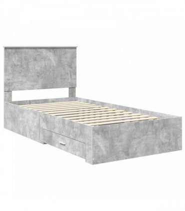 vidaXL Bed Frame Concrete Grey 100 x 200 cm Engineered Wood