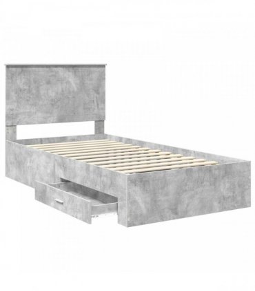 vidaXL Bed Frame Concrete Grey 100 x 200 cm Engineered Wood