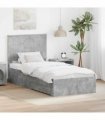 vidaXL Bed Frame with Drawer Concrete Grey 90 x 200 cm Engineered Wood