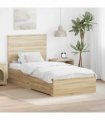 vidaXL Bed Frame with Drawer Sonoma Oak 90 x 190 cm Engineered Wood