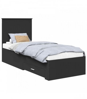 vidaXL Bed Frame Black and Silver 70 x 190 cm Engineered Wood