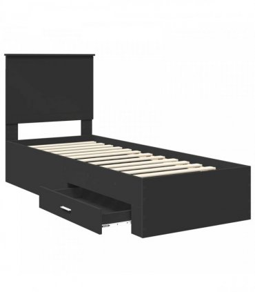 vidaXL Bed Frame Black and Silver 70 x 190 cm Engineered Wood
