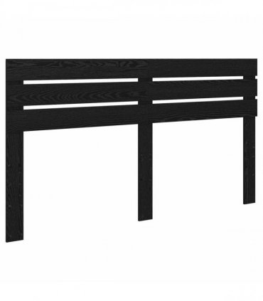 vidaXL Bed Frame with Headboard Black 200 x 200 cm Solid Pine Wood