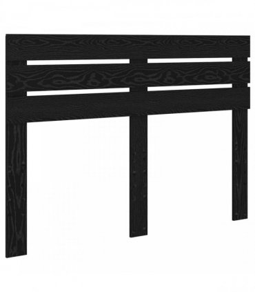 vidaXL Bed Frame with Headboard Black 150 x 200 cm Solid Pine Wood