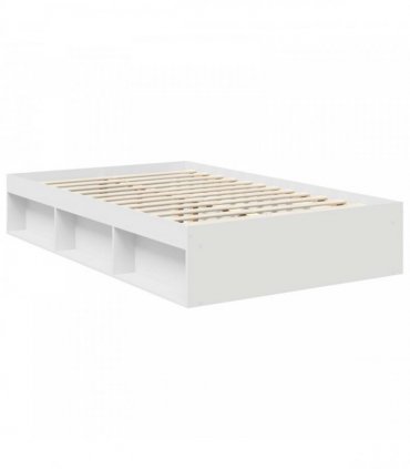 vidaXL Bed Frame with Headboard White 120 x 200 cm Solid Pine Wood