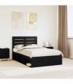 vidaXL Bed Frame Black Oak 120 x 190 cm Solid Pine Wood