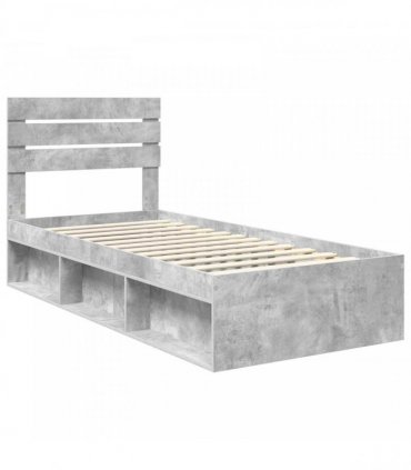 vidaXL Bed Frame Concerte Grey 100 x 200 cm Solid Pine Wood
