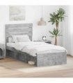 vidaXL Bed Frame Concerte Grey 75 x 190 cm Solid Pine Wood