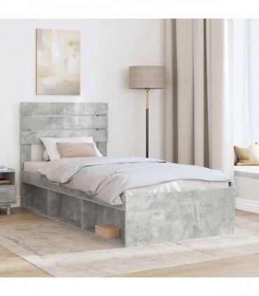 vidaXL Bed Frame Concerte Grey 75 x 190 cm Solid Pine Wood