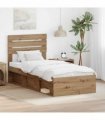 vidaXL Bed Frame Artisan oak 75 x 190 cm Solid Pine Wood