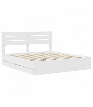 vidaXL Bed Frame with Drawer White 180 x 200 cm Engineer Wood