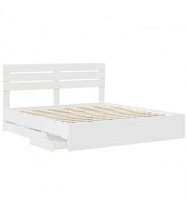 vidaXL Bed Frame with Drawer White 180 x 200 cm Engineer Wood