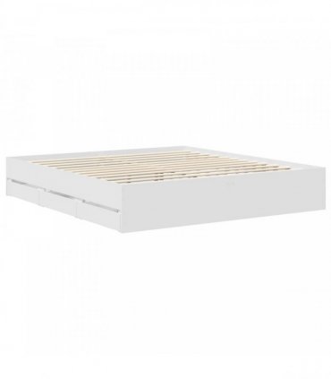 vidaXL Bed Frame with Drawer White 180 x 200 cm Engineer Wood