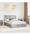 vidaXL Storage Bed Concrete Grey 150 x 200 cm Engineered Wood