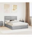 vidaXL Storage Bed Grey Sonoma 150 x 200 cm Engineered Wood