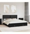 vidaXL Bed Frame with Drawer Black Oak 180 x 200 cm Engineered Wood