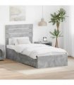 vidaXL Bed Frame with Drawer Concrete Grey 90 x 200 cm Engineered Wood