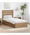 vidaXL Bed Frame with Drawer Artisan Oak 90 x 190 cm Engineered Wood