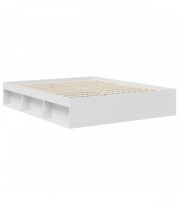 vidaXL Bed Frame with Headboard White 160 x 200 cm Solid Pine Wood