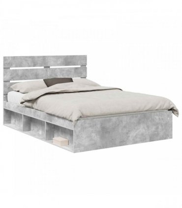 vidaXL Bed Frame Concerte Grey 150 x 200 cm Solid Pine Wood