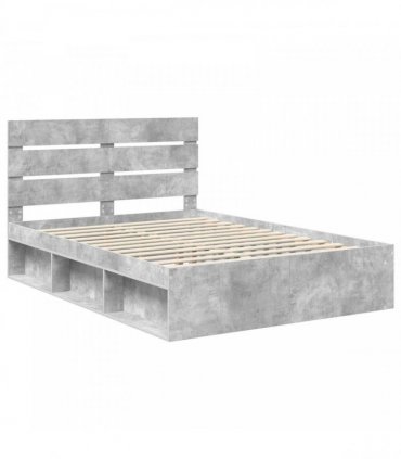 vidaXL Bed Frame Concerte Grey 150 x 200 cm Solid Pine Wood