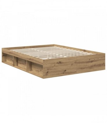 vidaXL Bed Frame Artisian Oak 150 x 200 cm Solid Pine Wood