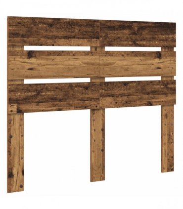 vidaXL Bed Frame with Headboard Old Wood 135 x 190 cm Solid Pine Wood