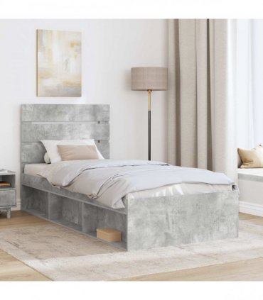 vidaXL Bed Frame Concerte Grey 100 x 200 cm Solid Pine Wood
