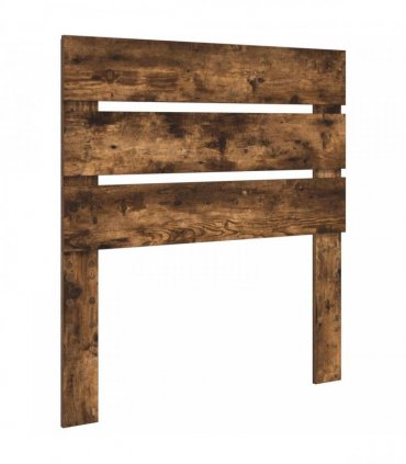 vidaXL Bed Frame with Headboard Smoked Oak 90 x 200 cm Solid Pine Wood