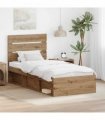vidaXL Bed Frame Artisian Oak 90 x 200 cm Solid Pine Wood