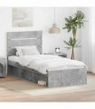 vidaXL Bed Frame Concerte Grey 90 x 190 cm Solid Pine Wood