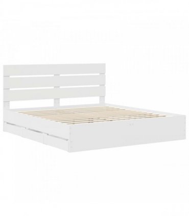 vidaXL Bed Frame with Drawer White 180 x 200 cm Engineer Wood