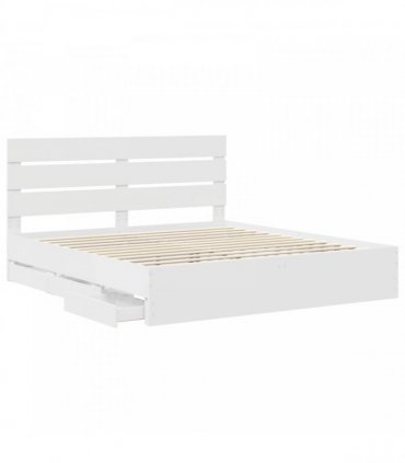 vidaXL Bed Frame with Drawer White 180 x 200 cm Engineer Wood