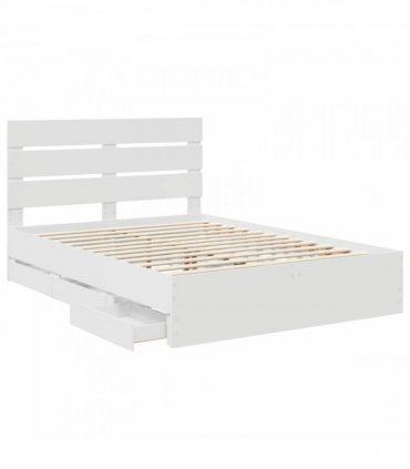 vidaXL Bed Frame with Drawer White 160 x 200 cm Engineer Wood